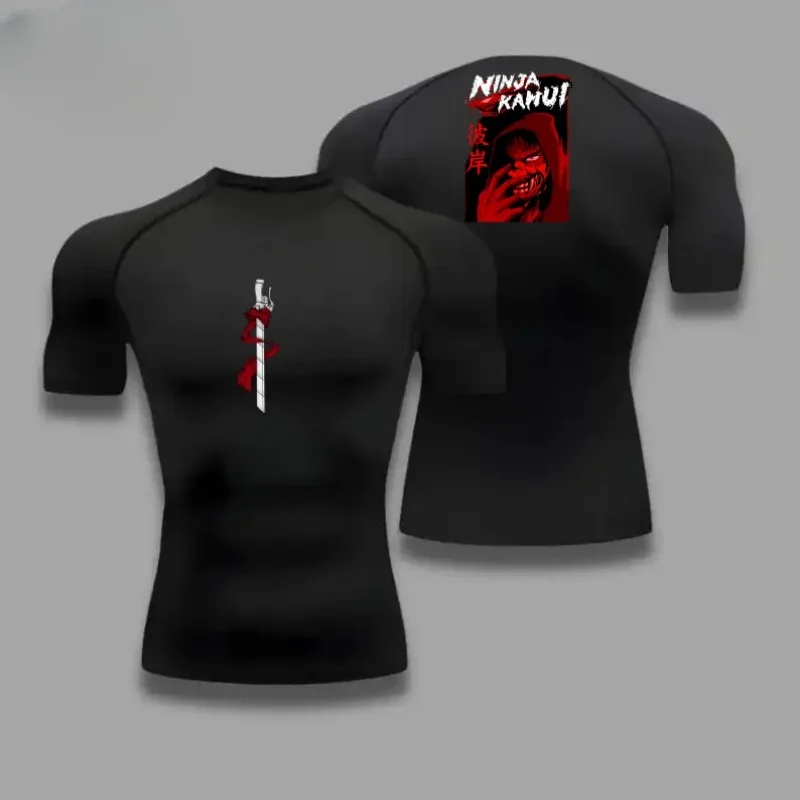

the other shore Men Short-Sleeve T-Shirt Breathable QuickDrying High Elasticity Spider Print Running Cycling Gym Workouts Shirts