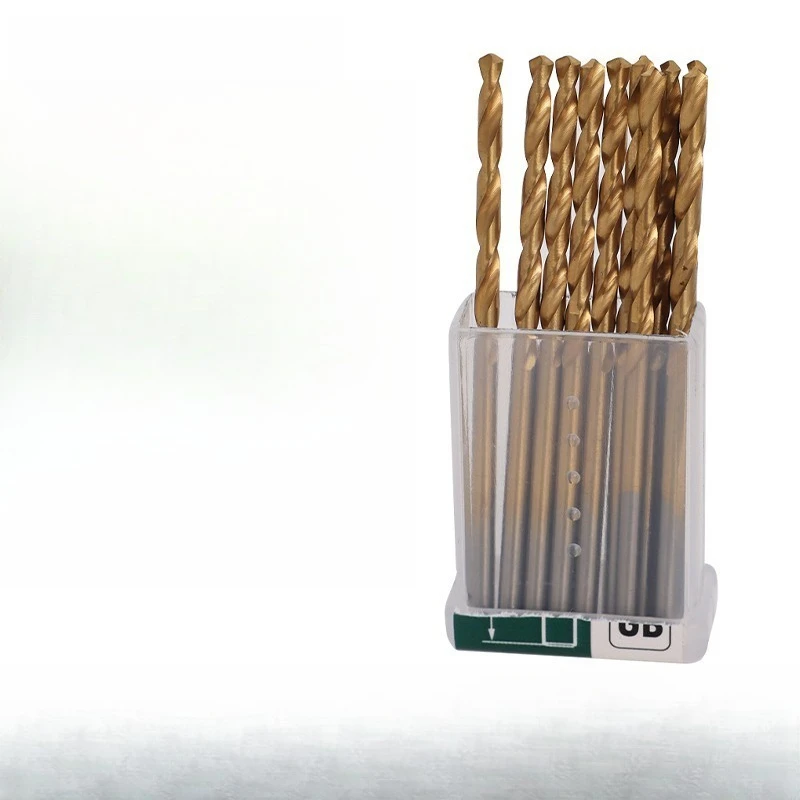 

Twist drill set, high-speed steel fully ground titanium-plated high-hardness punching hand electric drill straight handle rotor