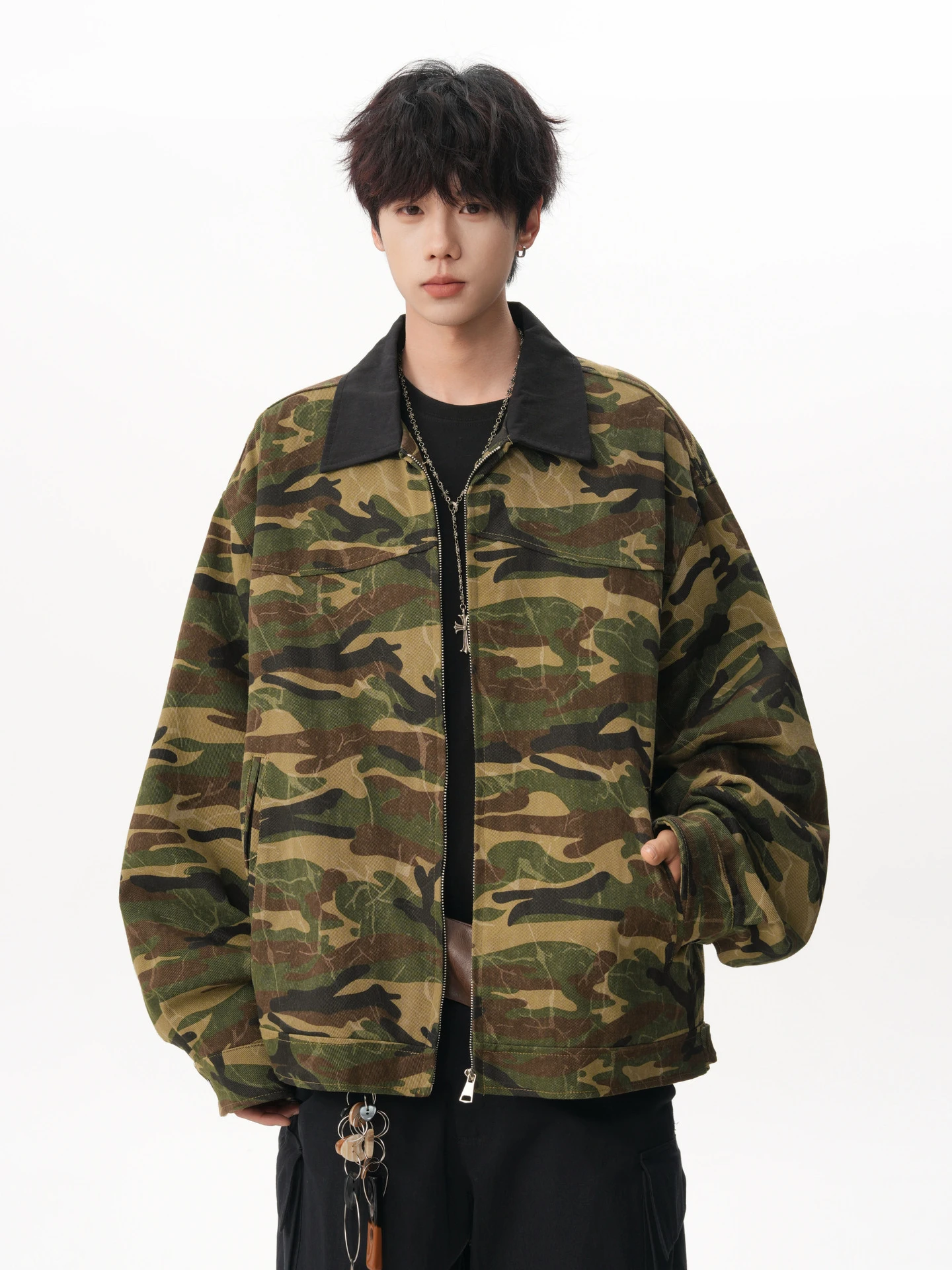 

Американская ретро-куртка-бомбер в камуфляжном стиле для мужчин, модная свободная весенняя куртка для пар, универсальная молодежная модель