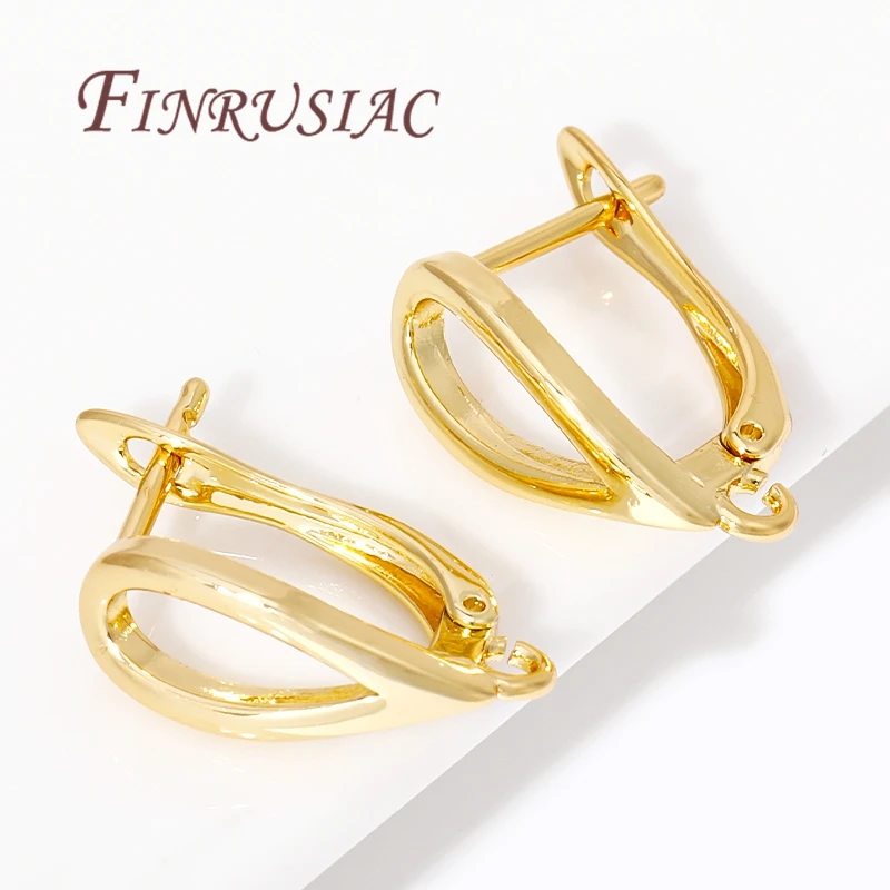 Trendy French Earring Hooks Clasp Accessories For Earrings 18K Gold Plated Earwires Fasteners Findings For DIY Women\'s Jewelry