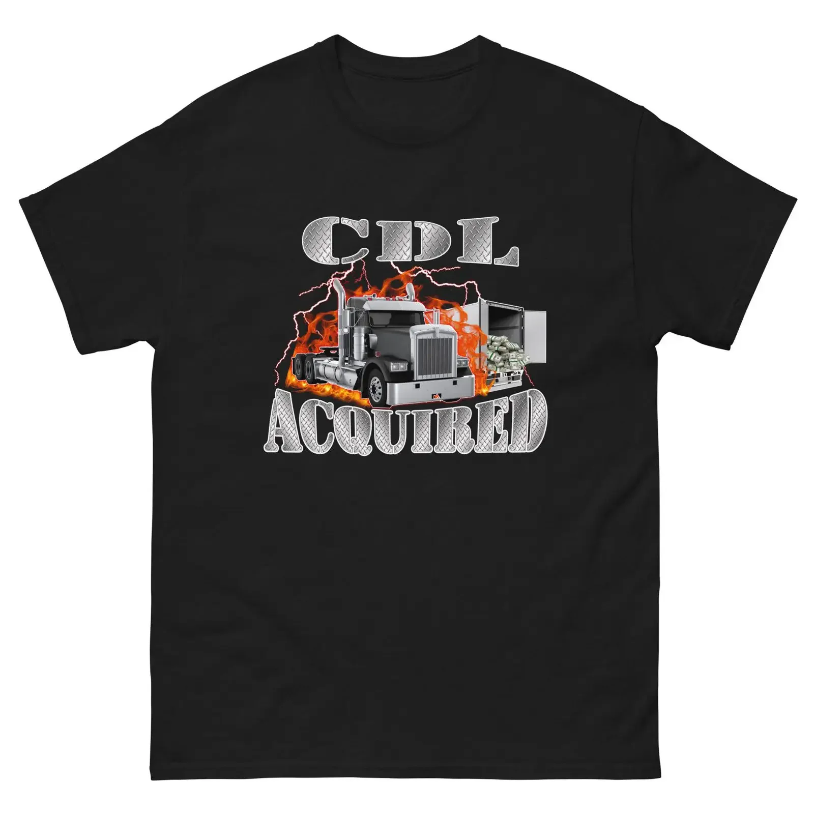 CDL Acquired T Shirt Funny Trucker Truck Driver 18 Wheeler vintage Washed Slightly Soft Unisex Top For Everyday Wear Stretched