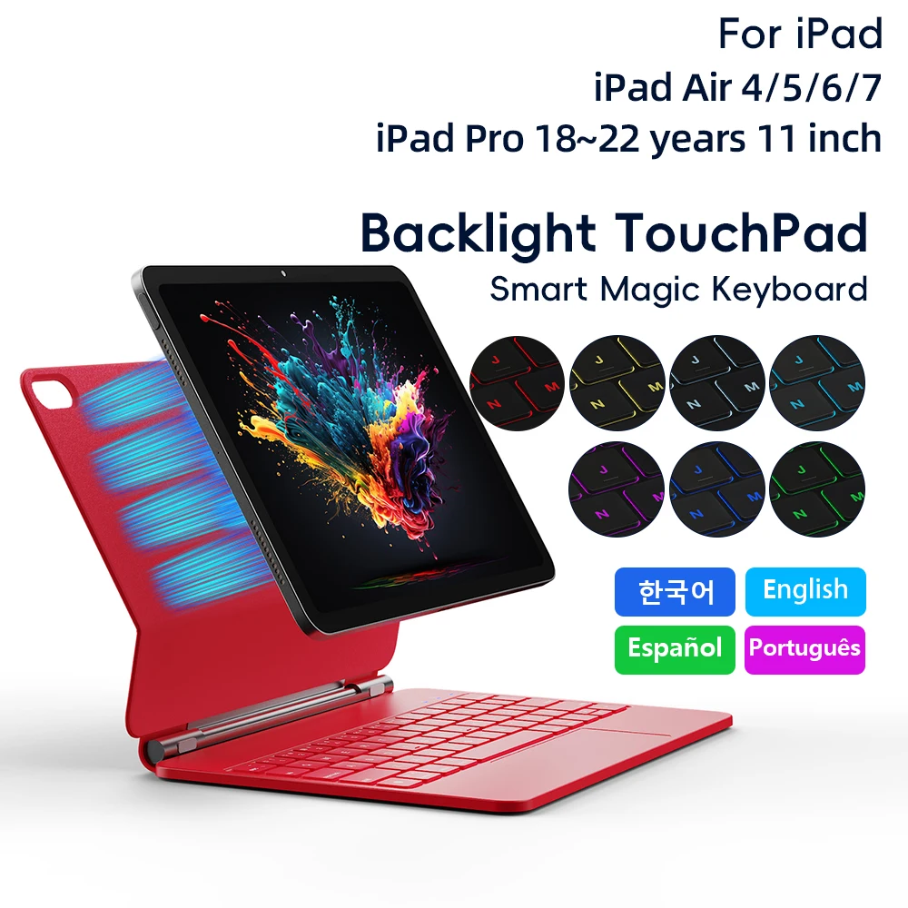 

Волшебная клавиатура для iPad Air 4 Air 5 Air 6 Air 7 11-дюймовый чехол для iPad Pro 11-дюймовый 2018-2022 поколения Smart Cover