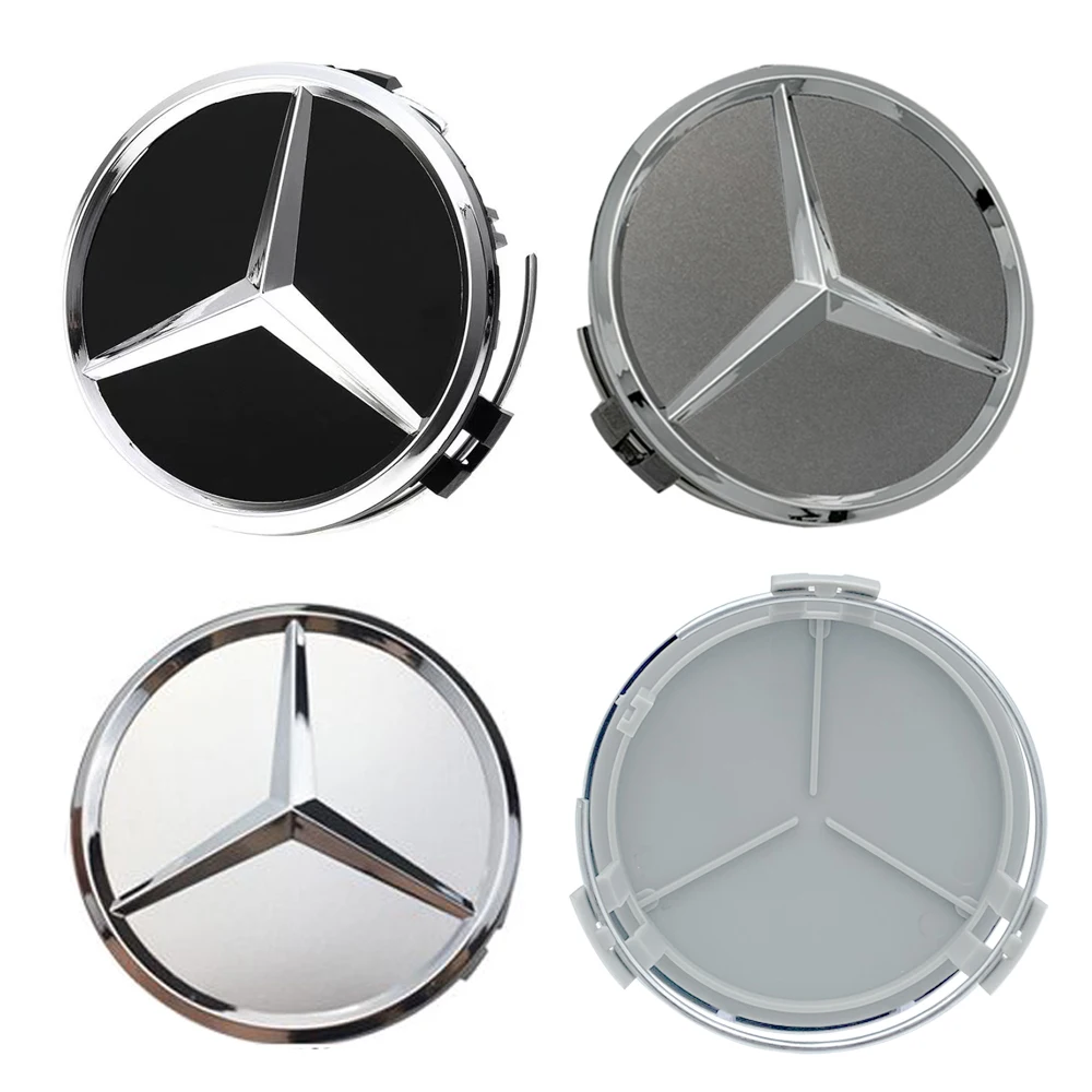 4 Uds 75mm tapas centrales de rueda de coche llantas tapas de cubo para Mercedes Benz W204 205 A B C E S CLA CLK ML GLK GLA GLB GLC CLAS Accesorios