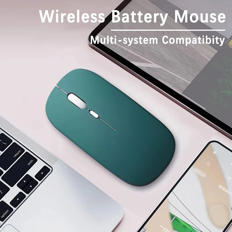 Mouse sem fio bluetooth com bateria substituível, mouse para computador, laptop, pc, macbook air, gamer, 2.4ghz, 800/1200/1600dpi