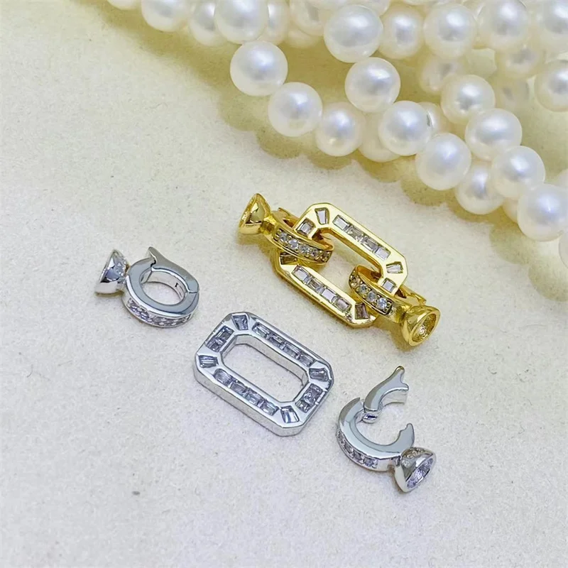 

Zirconia Clasp Hook Fasteners for Bracelets S925 Silver Pearls for Jewellery Making Accessories Luxury Necklace Closures
