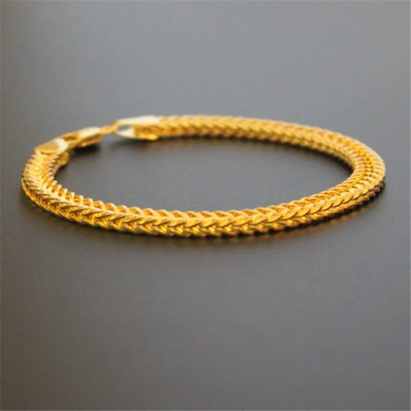 SANSANGO 8MM Copper Cuban Link Chain Bracelet Bangle High Quality Gold Color Heavy Metal Texture Women Men Jewelry Gifts