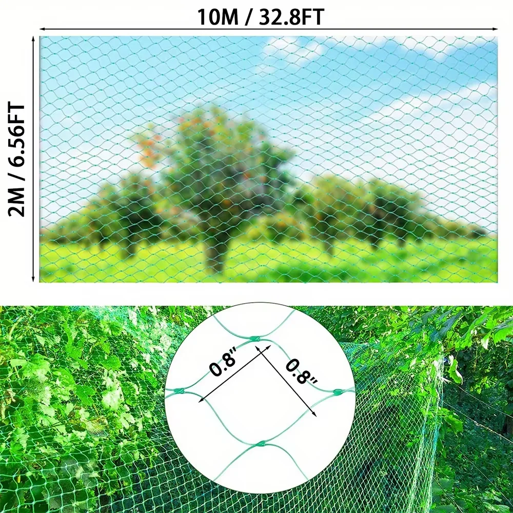 Garden Netting Green Woven Mesh Protect Plants Fruits Flowers Trees Stretch Fencing Durable Net Stops Birds Deer Animals