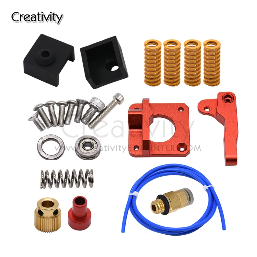 Extrusora Vermelha Nivelamento Primavera, Tubo PETG, Kit De Manga De Silicone Para Metal Bowden Completo, 1.75mm Filamento, CR-10, MK8