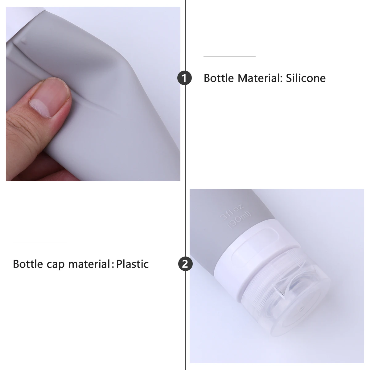

4 PCS Silica Gel Bottle Travel Bottles for Toiletries Silicone Size Containers Toiletry Lotion Refillable Shampoo