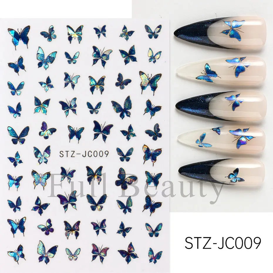 3D ブロンズグリッターフローラルネイルステッカー ウォーターデカールネイルステッカー プレスオンゴールデンペタル ホワイトデイジーデカールステッカー ネイルデコレーション