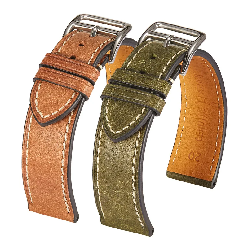 Watchband Premium Leather Strap 20/22mm Watch Strap for Huawei, Samsung, Oppo, etc. Watch Bracelets UTHAI G38