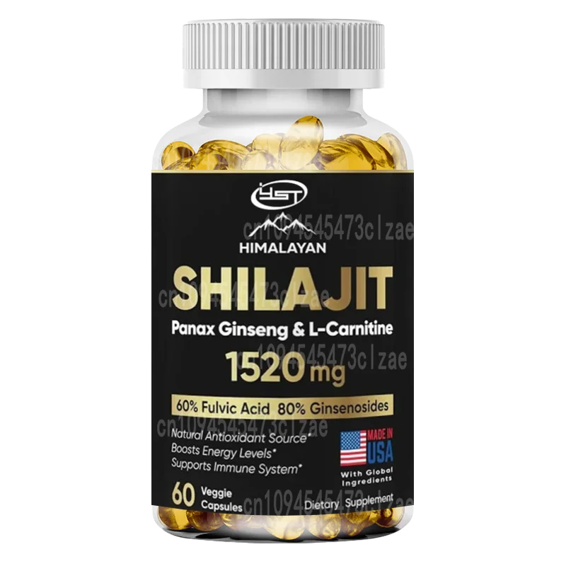 Supplement 60 Capsules 60% Fulvic Acid 85+ Trace Minerals for Energy Boost & Immune Support Shilajit for Men & Women