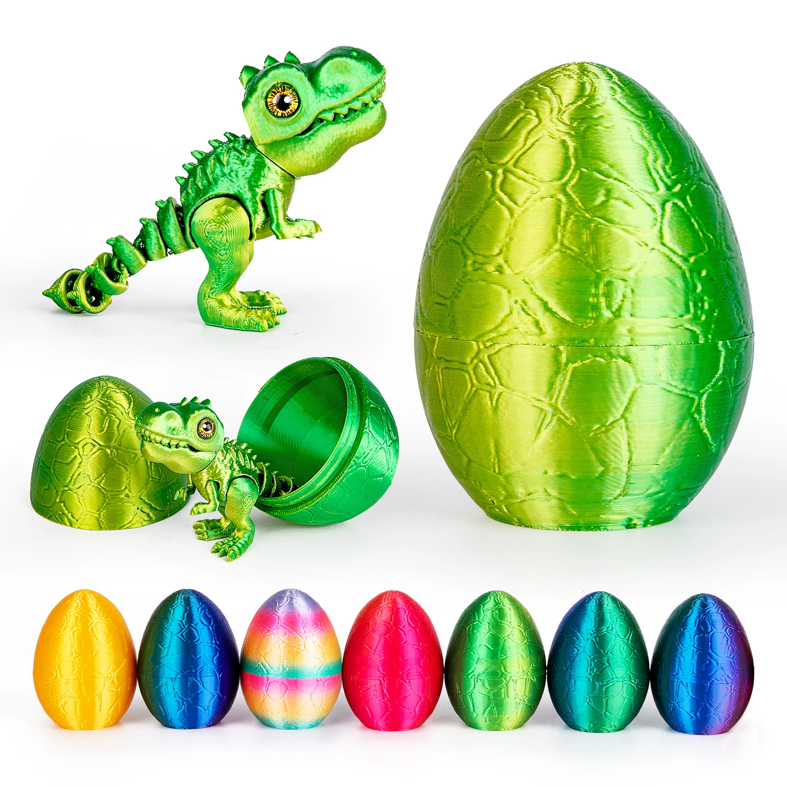 بيضة تنين مطبوعة ثلاثية الأبعاد مع لعبة ديناصور مفصلية، لعبة تململ مشتركة متحركة للأطفال والكبار، هدية رائعة لديكور مكتب المكتب