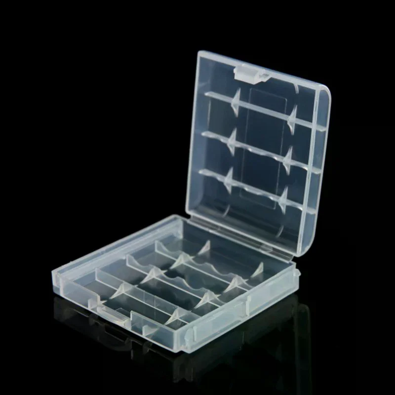 4 Slots AA AAA Battery Storage Box Hard Plastic Case Cover Holder Protecting Case With Clips For AA AAA Battery Storage Box