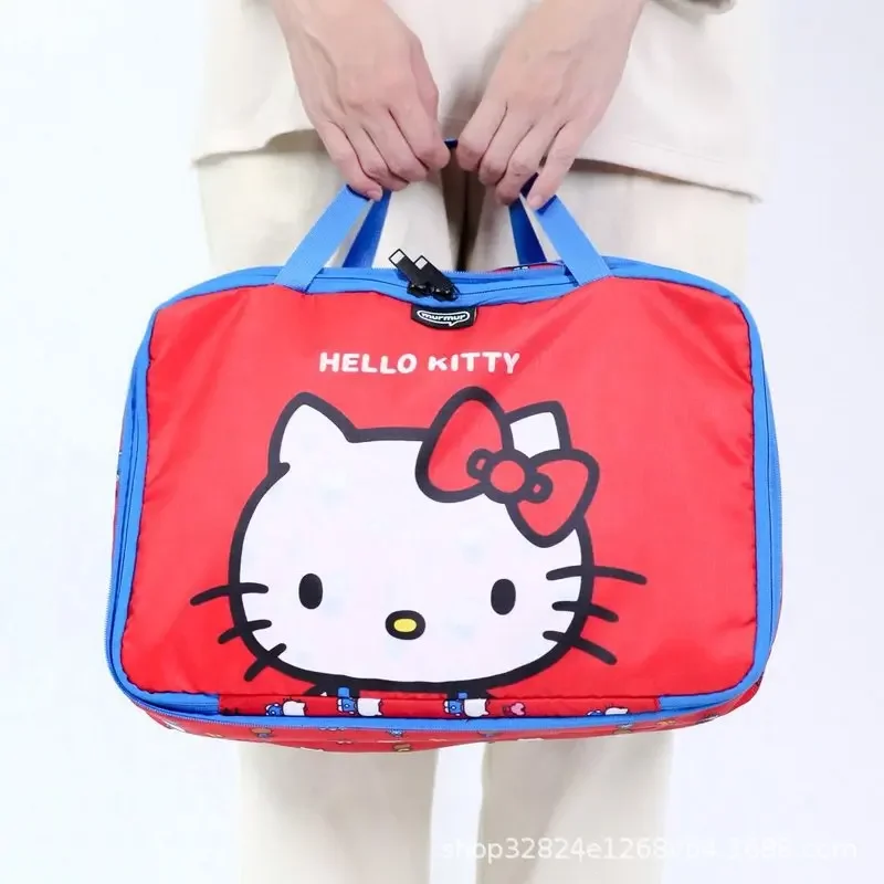 

Новая дорожная сумка «Hello Kitty's», дорожная сумка для хранения с героями мультфильмов, большая вместительная сумка для хранения, сумки для женщин, портативная фигурка аниме