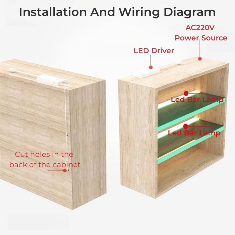 Glass Shelf LED Cabinet Layer Lamp Aluminum Profile Recessed Splint Panel Edge Backlight Wardrobe Book Invisible Bar Strip Light