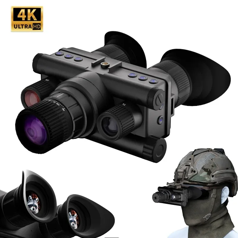 Head Mounted Tactical Telescope Goggles 4K UHD 40MP 8X Zoom 600M Infrared Night Vision Binoculars Hunting Trail Camera Z9157