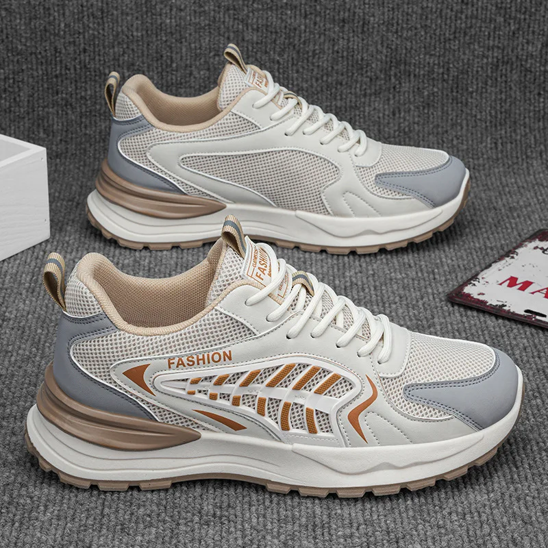 

Men's Breathable Mesh Sport Shoes Autumn Casual Thick Bottom Vulcanized Shoes Fashion Trend Versatile Slip-On Men's Sneakers