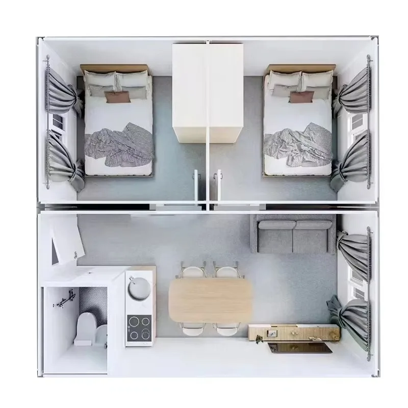40ft 30ft 20ft Portable Luxury Modular Cabin Home Casas Prefabricadas X Type Temporary Remote Office Foldable Container House