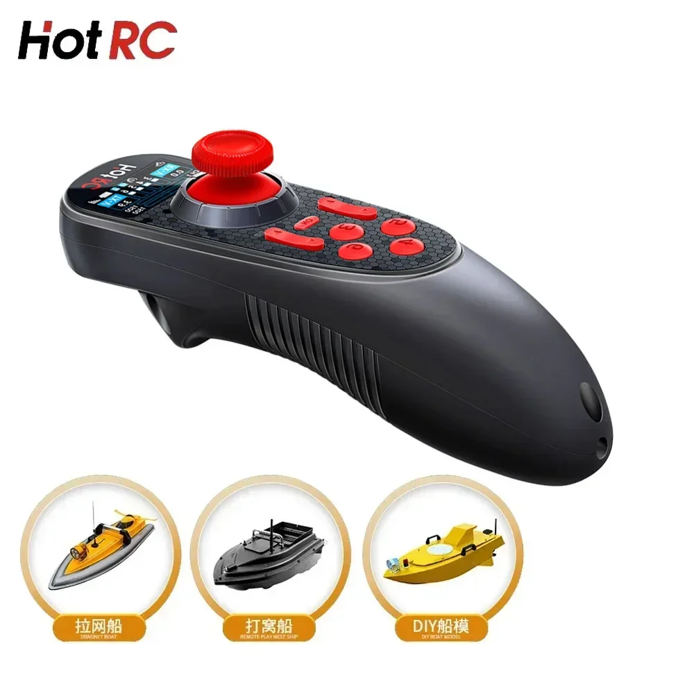HOTRC DS-650 DS650 6CH 2.4G Radio System Transmitter Color Screen Remote Control F-06A Receiver for RC Boat Model DS600 Upgrade
