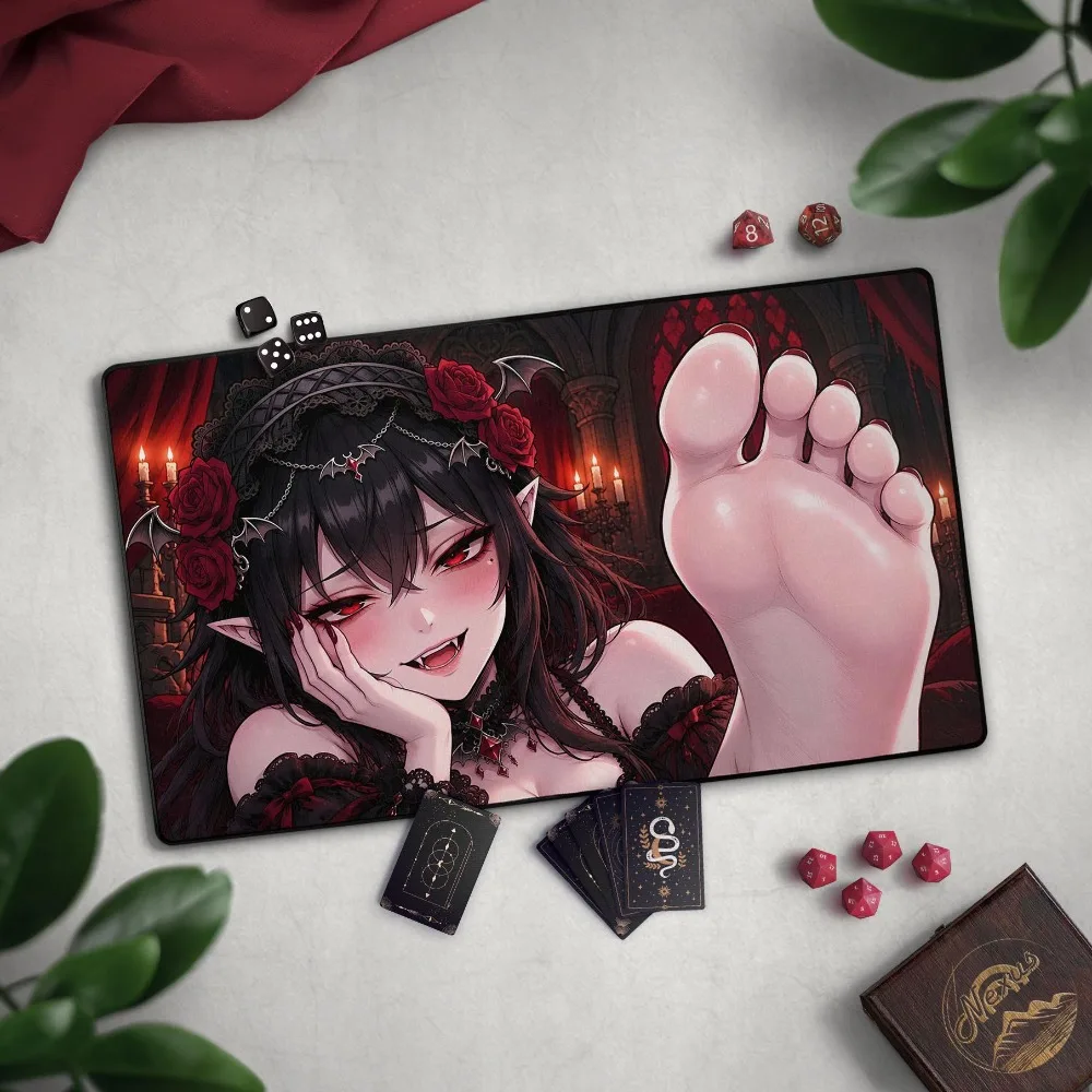 Vampire Queen MTG Compatible Playmat, Anime Vampire  TCG Game Mat, Stitched Edge Playmat, Gooner Playmat, Gothic Fantasy