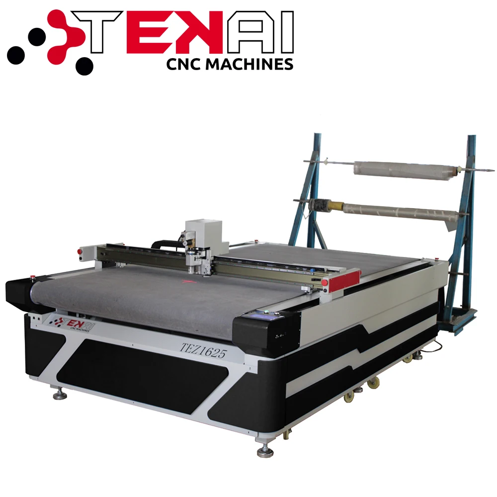 

Tekai Simple Operate Auto Feeding Oscillating Knife Fabric Leather Cutting Machine for Cloth Paper Box Cutting