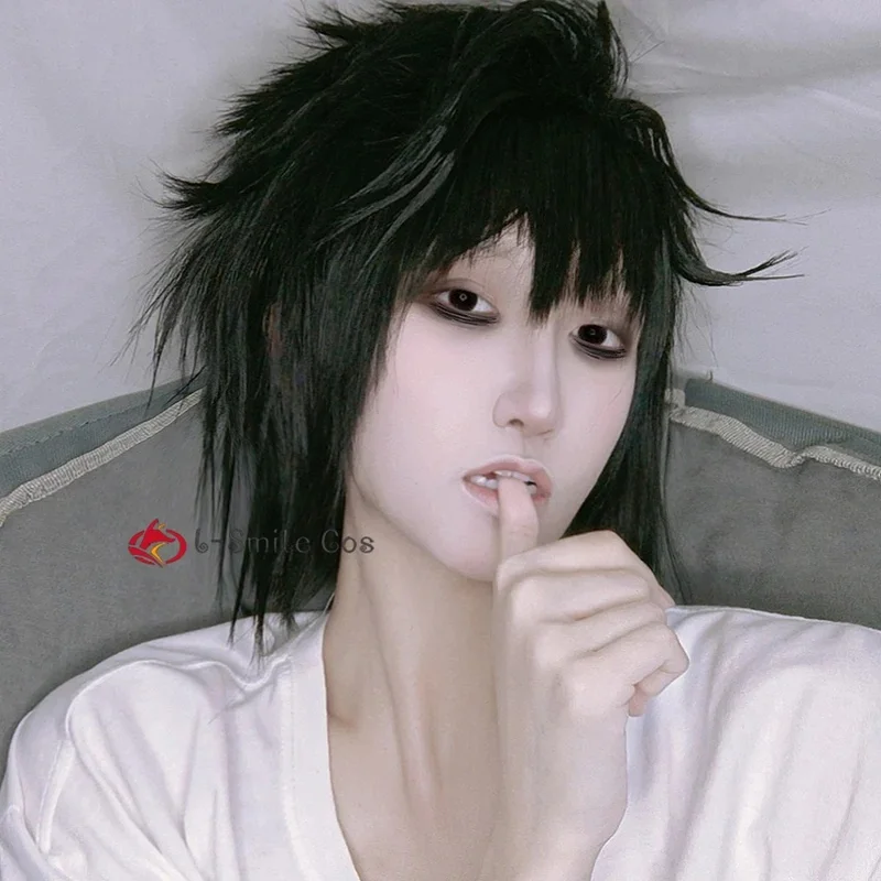 f,5.g'6\j/8,High Quality Anime Wigs L Cos Mens L.Lawliet Heat Resistant Pelucas Cosplay Costume Hair Wig +6;y'4\f,9/x. view 6