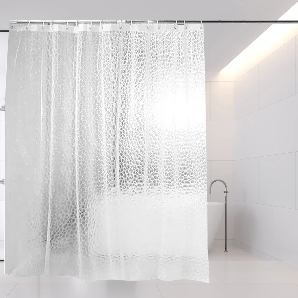 180x200cm Anti-Bacterial Shower Curtains EVA Semi-Transparent Bathroom Curtain Anti-Mould for Bathroom Bathtub Bathing Cover