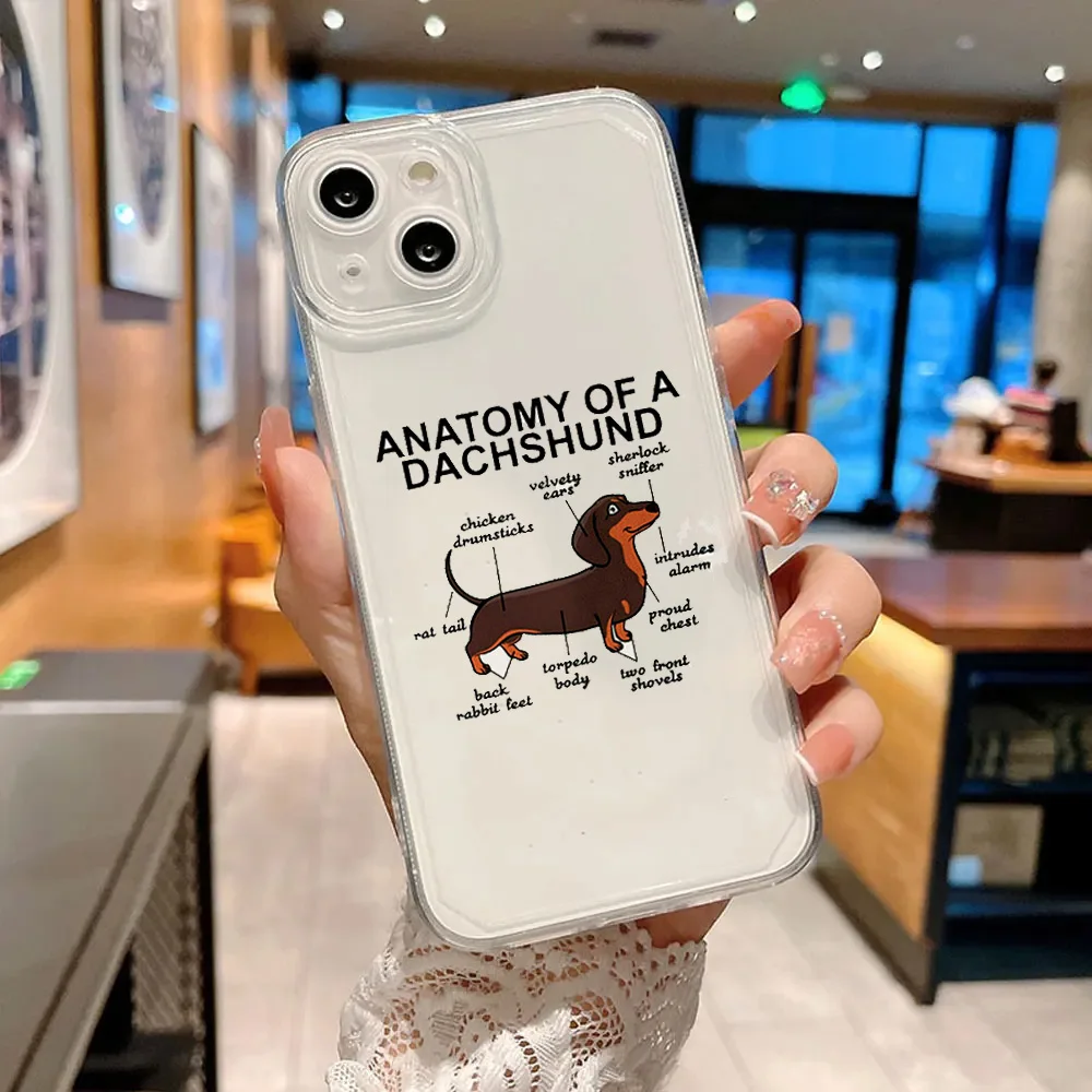 Cute Dachshund Bulldog Phone Case for iPhone 11 12 13 14 15 Pro Max Mini XS XR X SE 7 8 Plus Cover Cartoons Dog Fundas Coque