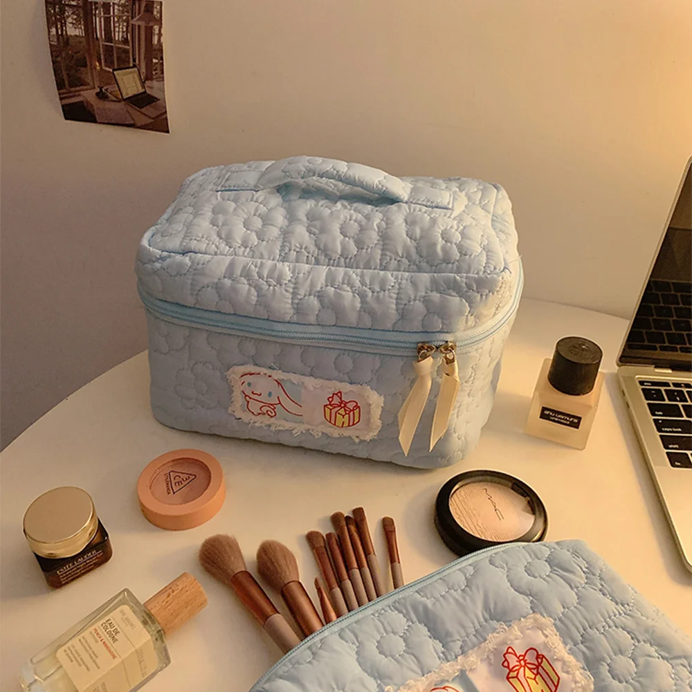 Borsa cosmetica da viaggio Sanrio Hello Kitty Cinnamoroll Melody custodia per trucco portatile da donna borsa da toilette Organizer borse