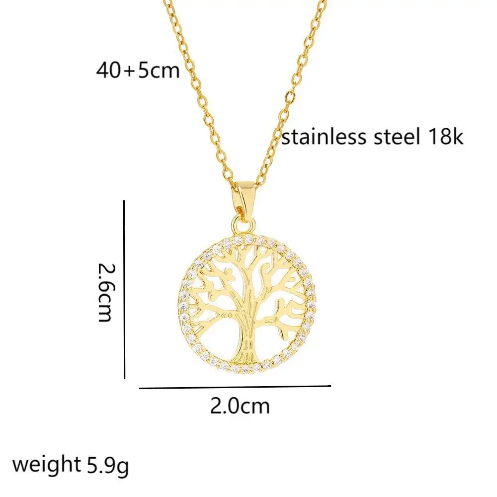 Самые продаваемые женские колье Life Tree из титановой стали уникальные, модные и универсальные.