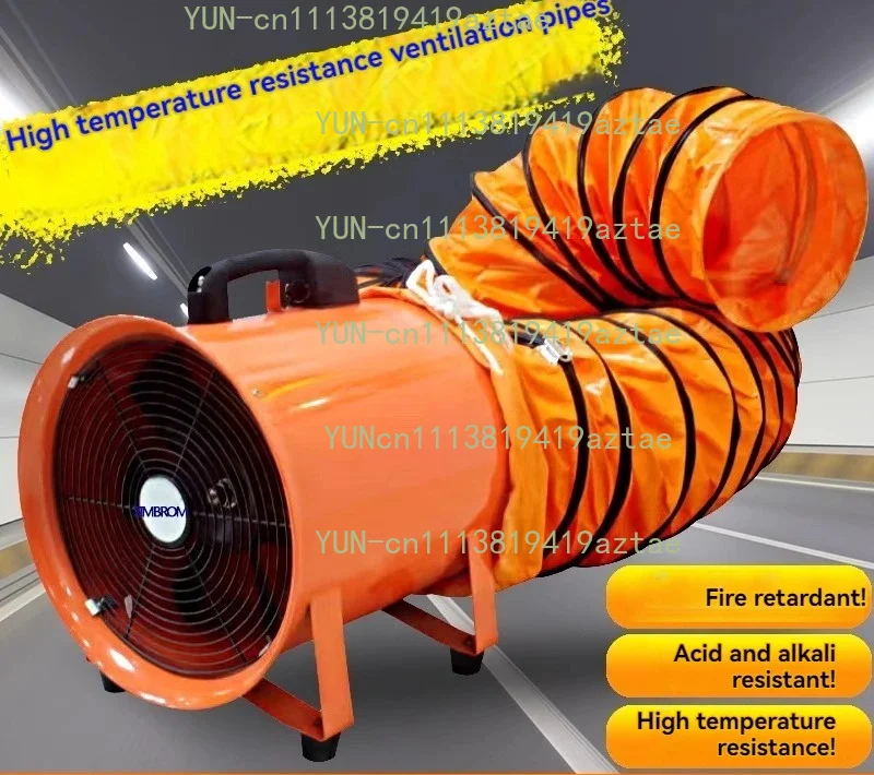 Portable exhaust fan, exhaust blower, portable axial fan, 220V, for tunnel painting and industrial ventilation.