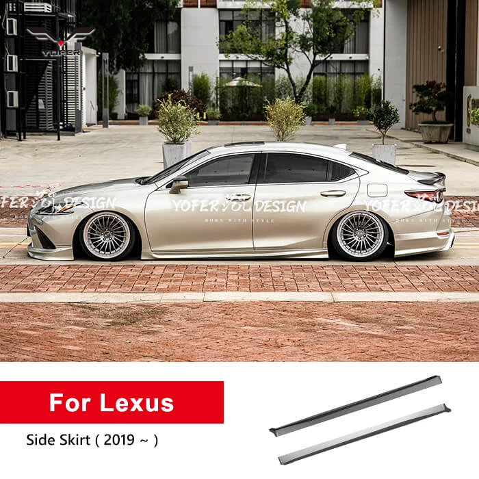 Yofer auto modified extensions lip side skirts car diffuser spoiler accessories side aprons for Lexus ES