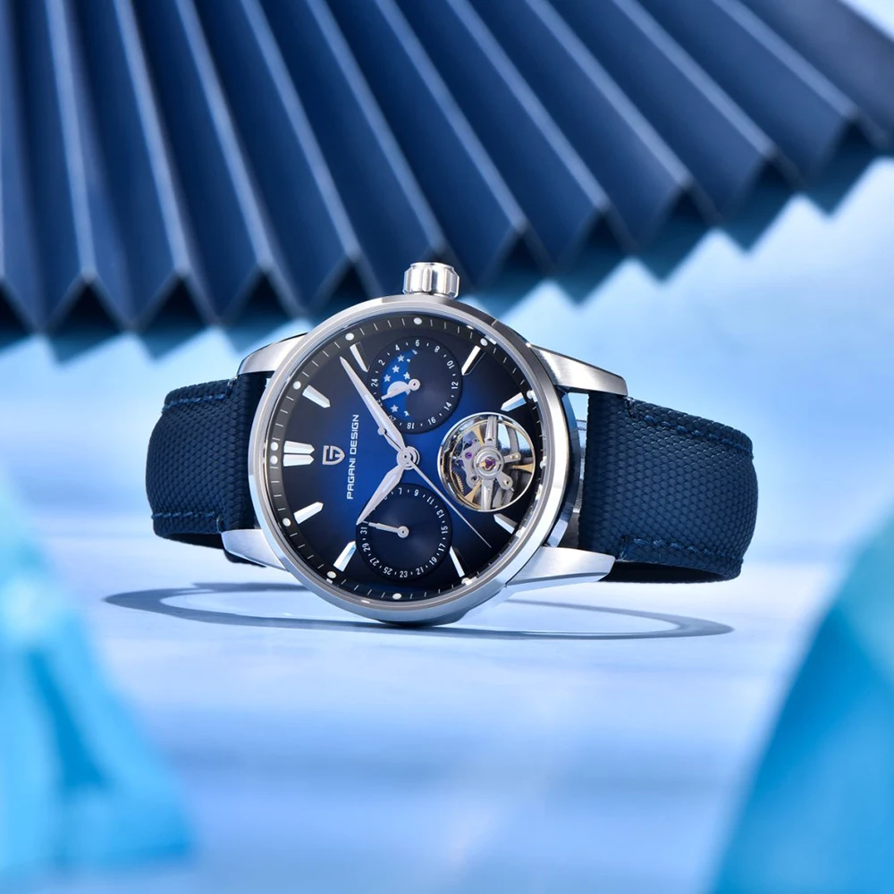 Men's Automatic Mechanical Watch with Moon Phase