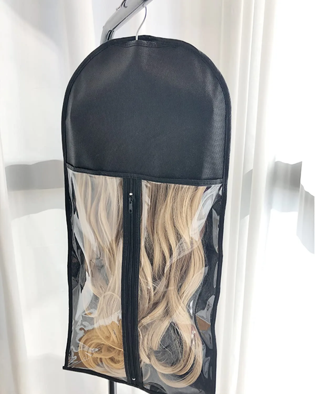 Mejor bolsa de almacenamiento para pelucas con colgador, bolsa portátil para extensiones de cabello, a prueba de polvo, plegable, para guardar pelucas.