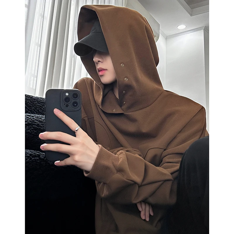 

Мужская толстовка Cleanfit High-End с американским дизайном, на пуговицах, для пар, повседневная, свободного кроя, весна-осень-зима