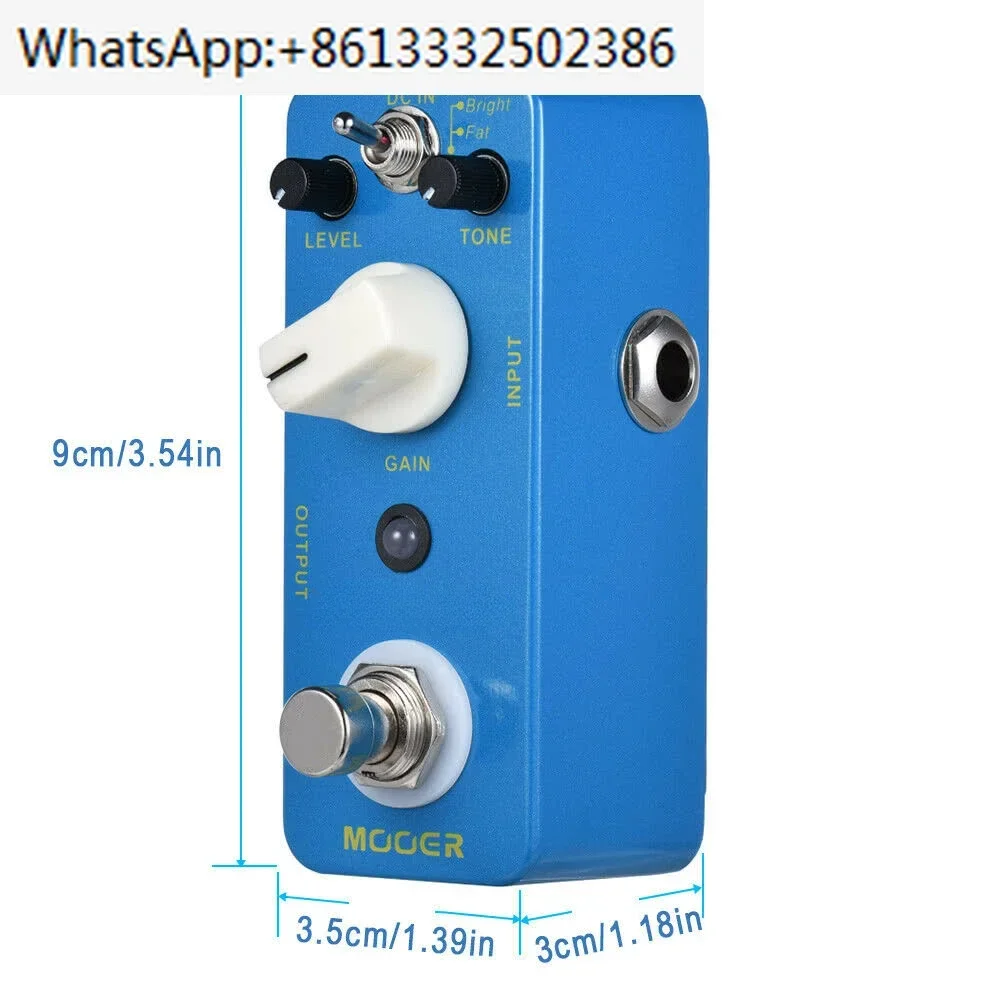Mooer pedal guitarra effector cruncher alta ganho distorção estilo blues overdrive pedal de efeito guitarra 2 modos overdrive pedal