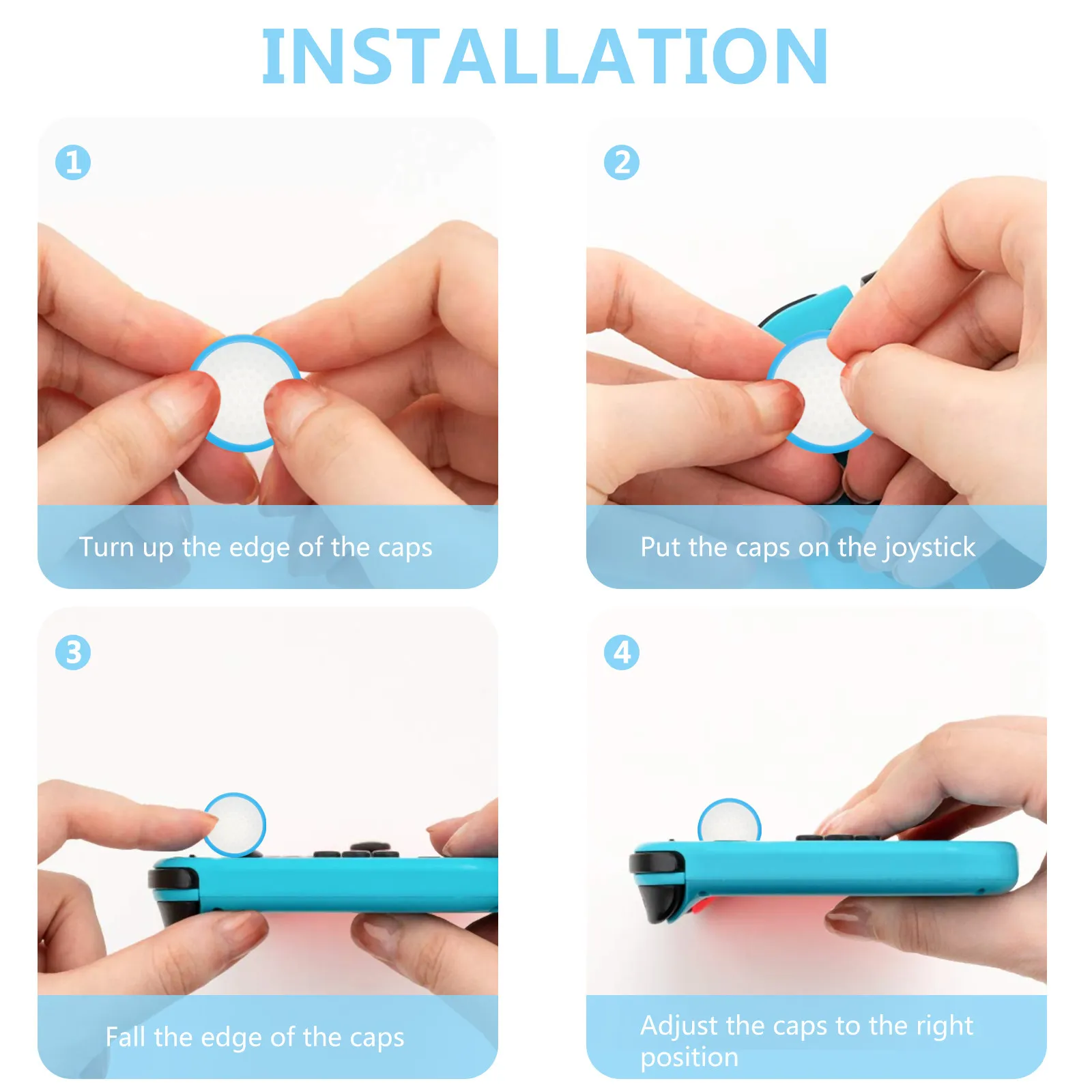 16Pcs Joystick Protective Caps Luminous Silicone Durable Cover for Game Machines Non-Slip Thumb Covers