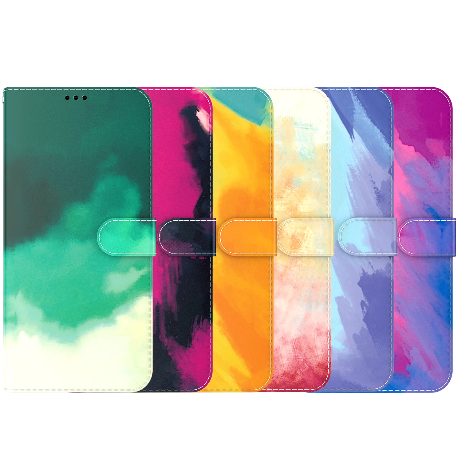 

Magnetic Clouds Flip Leather Wallet Cases for iPhone 14 Pro Max 13 Pro Max 12 Pro Max 11 SE 2022 X XS XR XS Max 8 7 6 6S Plus