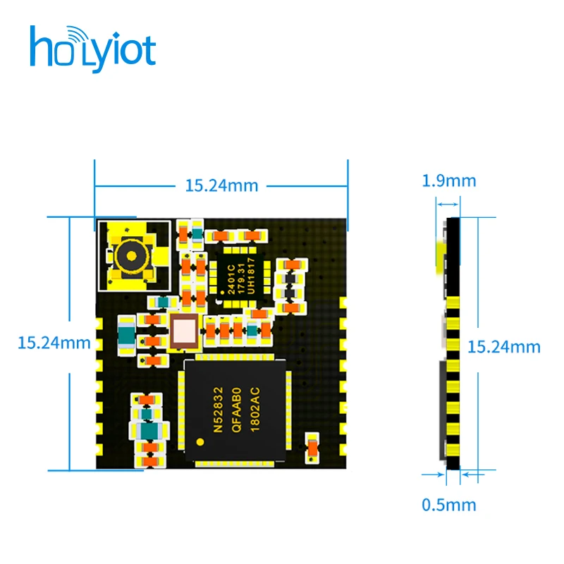 Holyiot Nordic nRF52832 PA moduł IPX Bluetooth niskoenergetyczna płyta rozwojowa nRF52 DK duża odległość moduły automatyki IOT