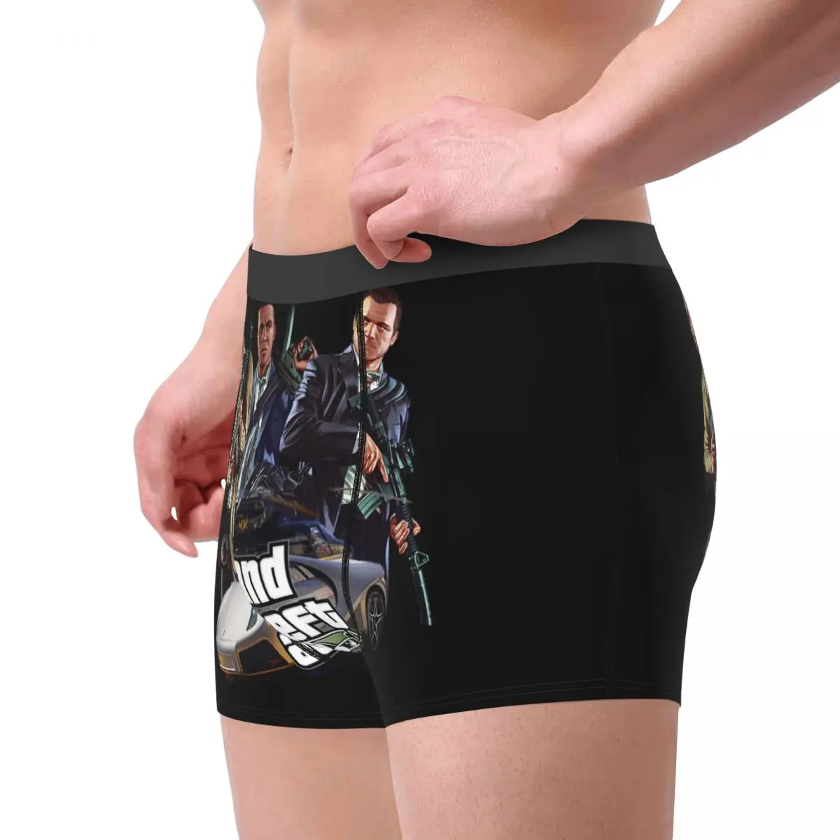 Fashion Grand Theft Auto Boxers Shorts Panties Men\'s Underpants Breathable GTA Game Briefs Underwear