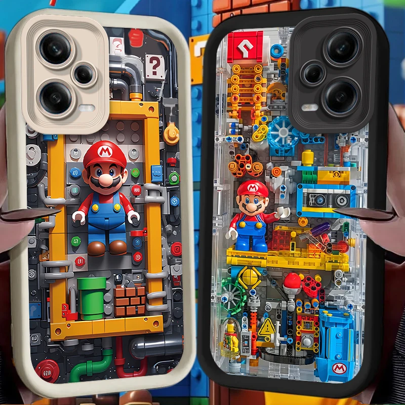 Phone Case For Xiaomi Redmi Note 13 14 12 11 Pro Plus 5G 14S 12S 11S 10S 10 9 Redmi 14C 13C 12C 12 4G Building Blocks M-Marios