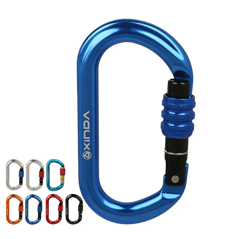 25KN Professional Safety Carabiner O Shape Screw Gate Buckle Lock Hook Climbing Security Master Mountaineering Protective Tool