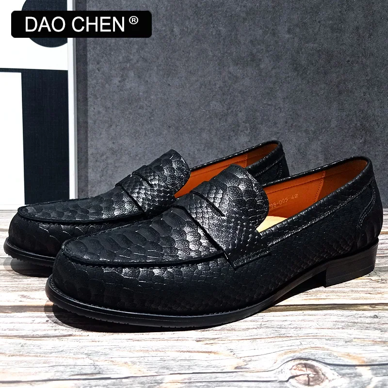 LUXURY MEN LOAFERS SHOES BLACK SLIP ON CASUAL DRESS MAN SHOE WEDDING OFFICE BANQUET SUEDE LEATHER LOAFERS SHOES FOR MEN