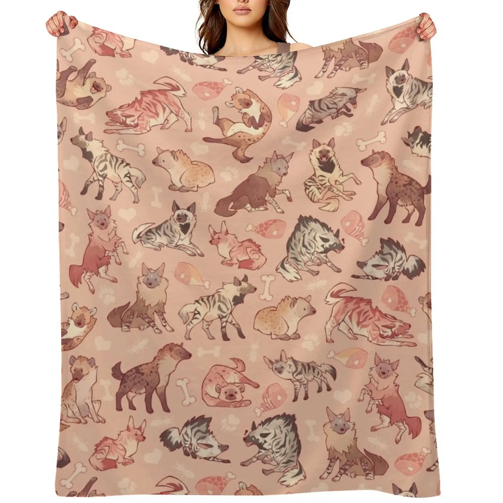 

Hyenas in orange Throw Blanket Bed Shaggy Multi-Purpose Blankets