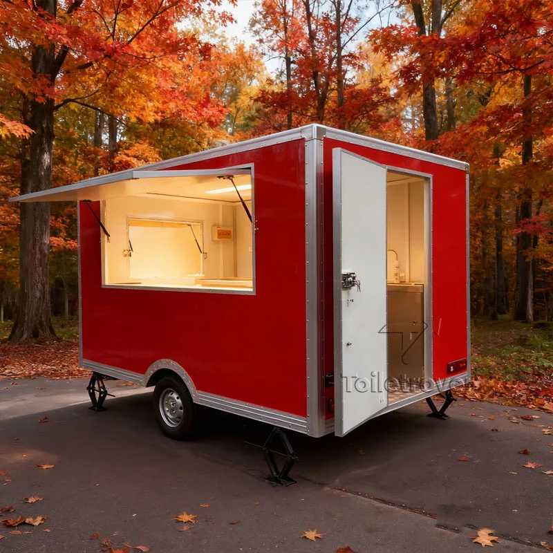 شاحنة طعام من الكروم المتنقلة التجارية لوازم التاكو والبطاطس المقلية والبطاطس المخبوزة ساندويتش بانكوك مقطورة طعام للبيع #1