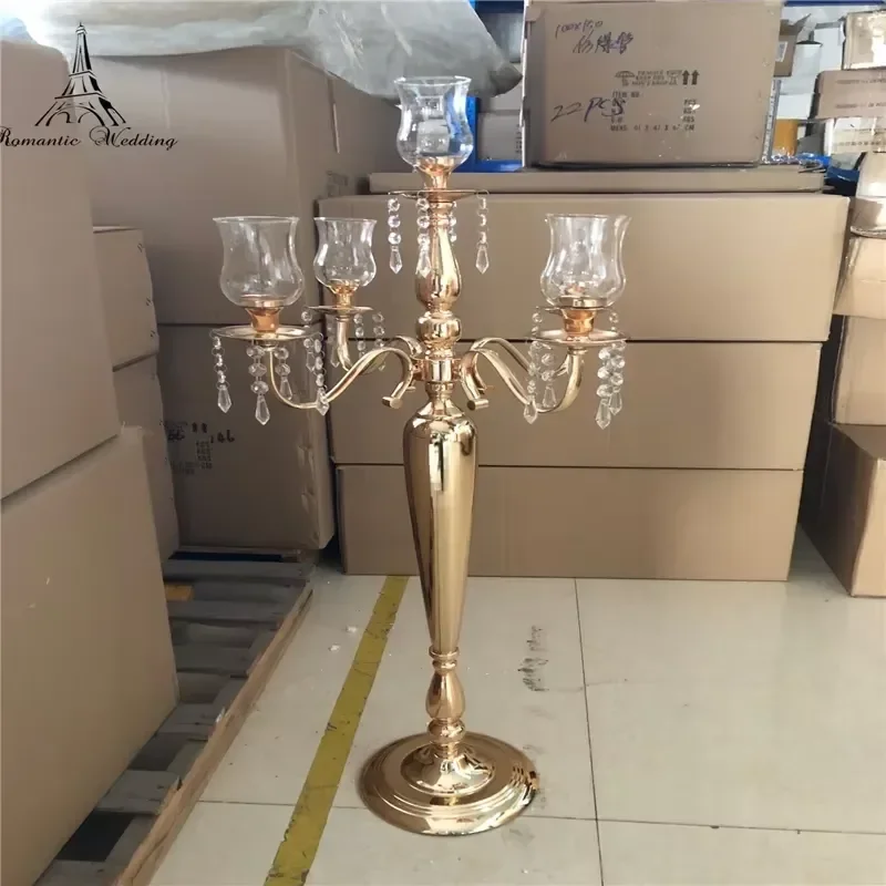 2019 New Design 5-Arm Candle Holder Table Centerpiece for Wedding Event & Party Decoration