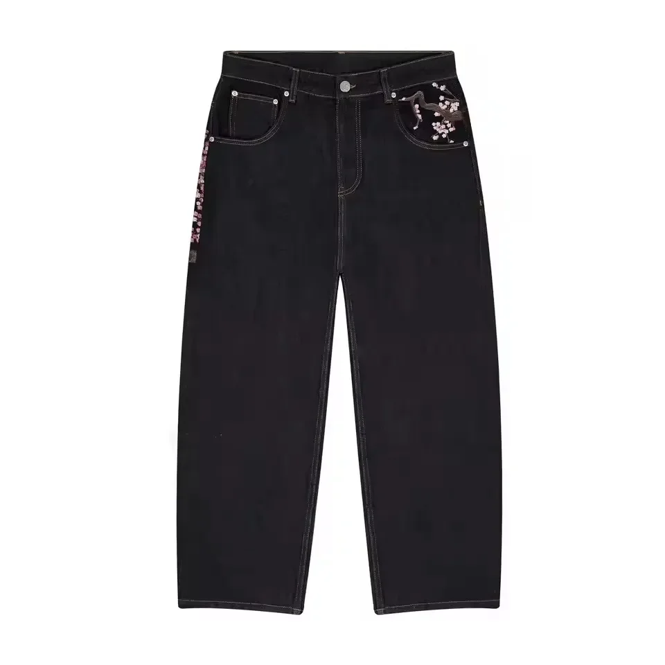 Vintage Low Waist Hip Hop Kirschblüten Bestickte Jeans Weites Bein Hose Y2K Kleidung Herren Damen Bestickte Baggy-Jeans S41D3Ab8902Cc4C17876A2F48E0A6Ad4Du