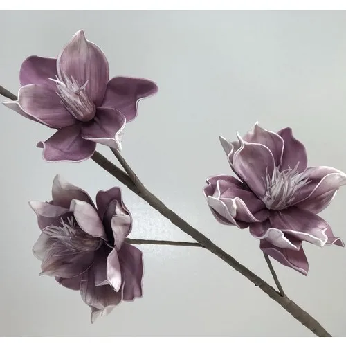 Artificial Pot 3 Head Big Lily Flower-Purple Foam Flower-Artificial Flower