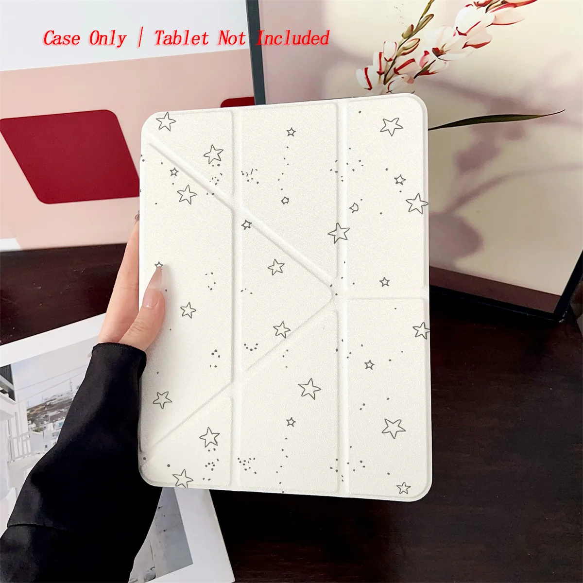 

Elegant Y-Fold Acrylic Star Pattern iPad Case For Apple iPad Pro 11/12.9 Air 3/4/5 Mini 5/6 8th-10th Gen Cover